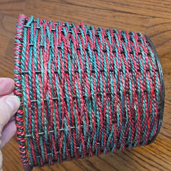 Christmas Luminary Basket with Metal Santa - Picture 4 of 9